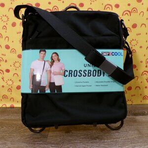 32 Degrees Cool NWT Unisex Crossbody Bag in Black 10.5"x9"x1.5"